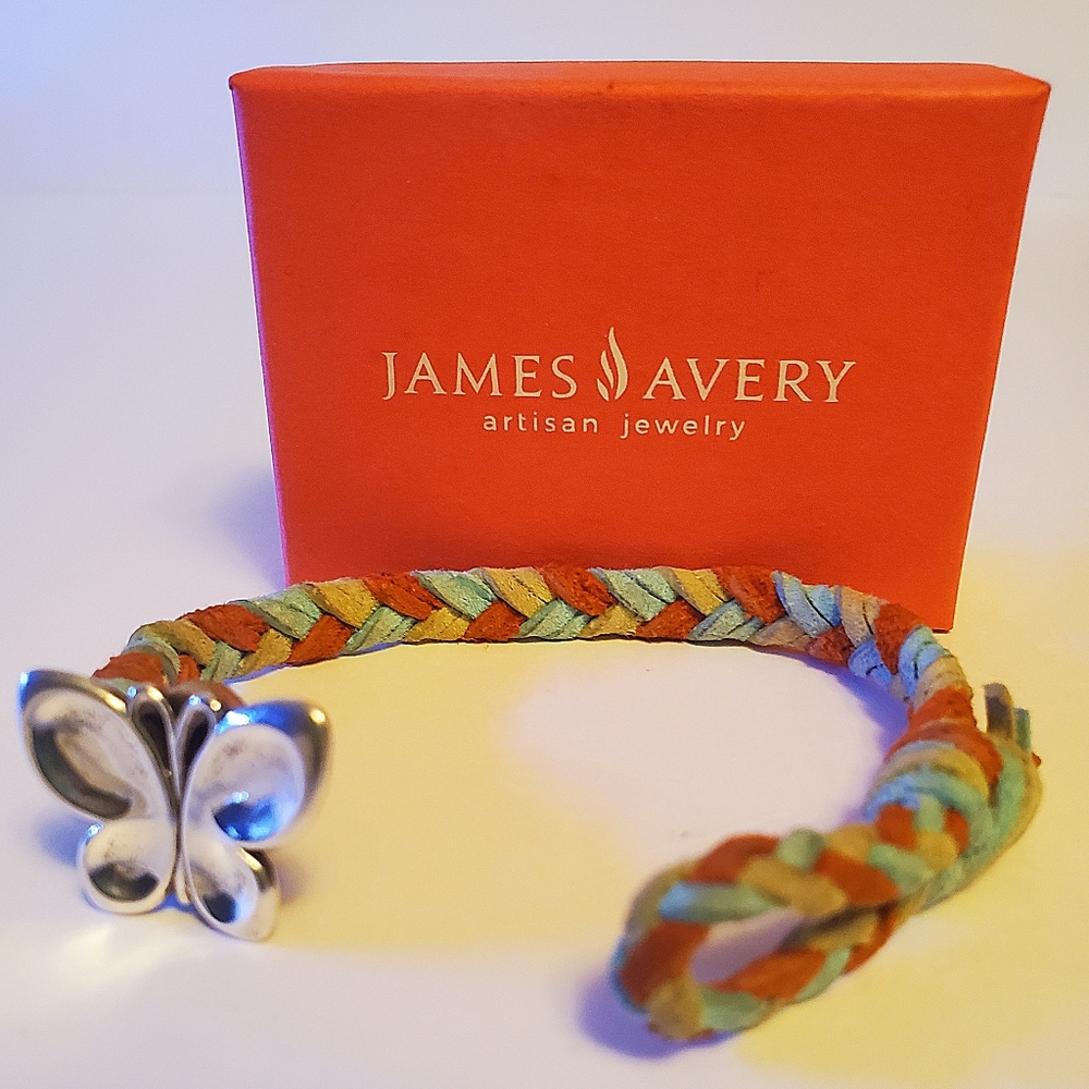 James Avery Retired Butterfly Woven Leather Bracelet - Picture 14 of 16